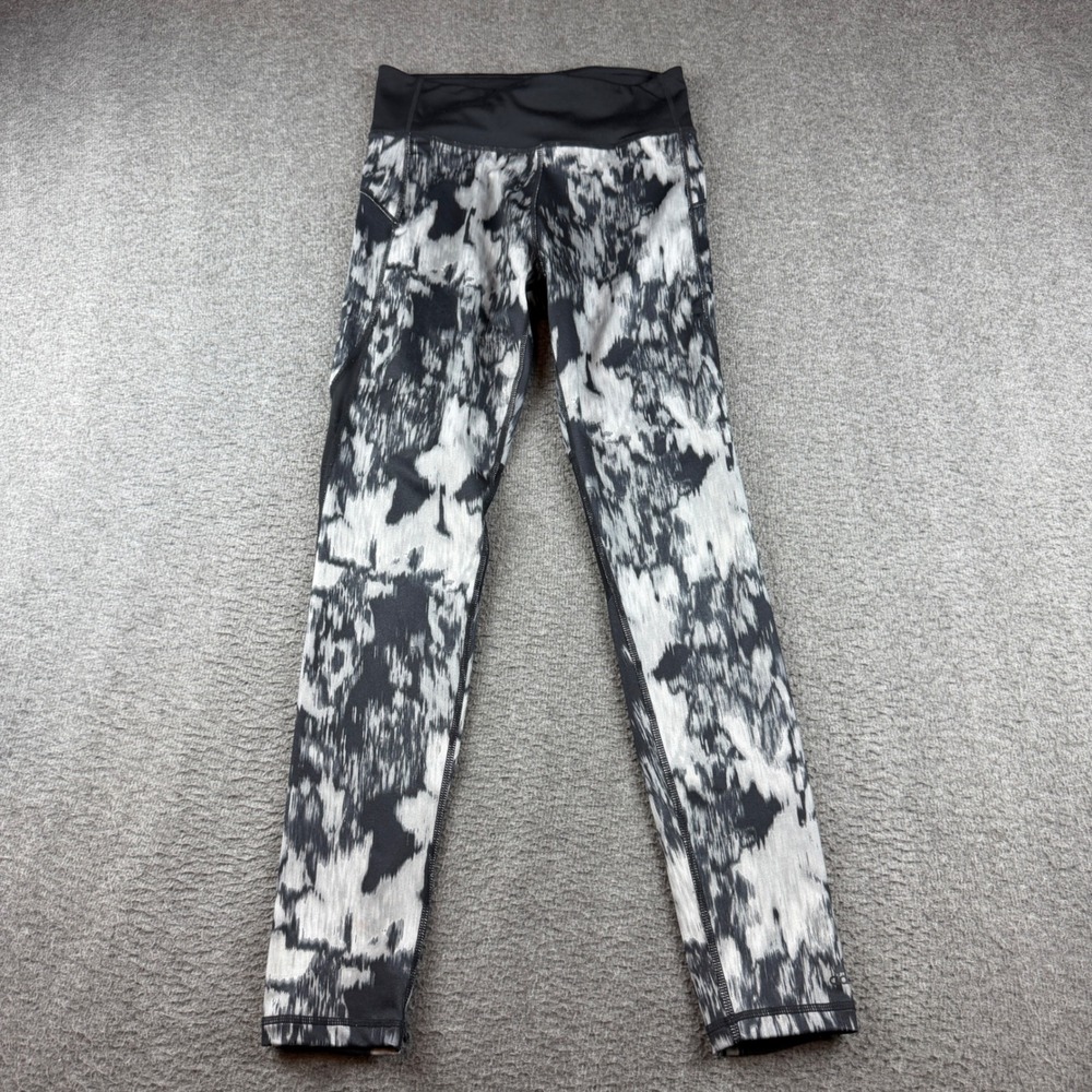 Adidas Leggings Women's Small Black White Climalite Abstract Print